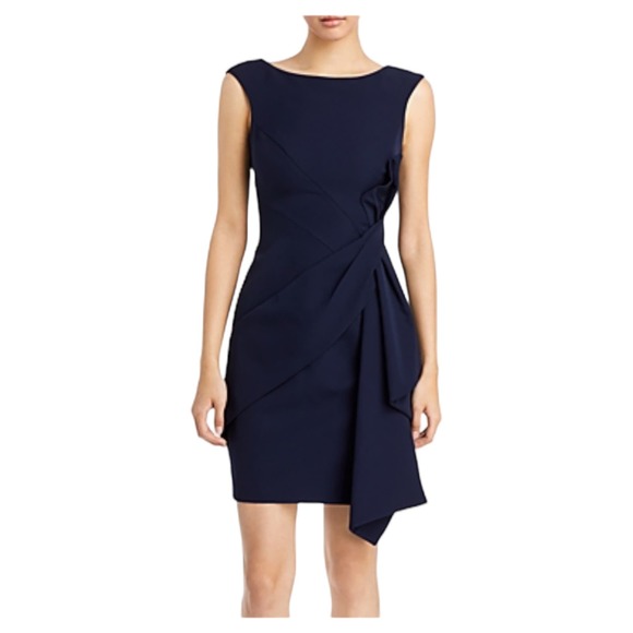 Eliza J Dresses & Skirts - Eliza J dress side ruched sheath navy blue size 14